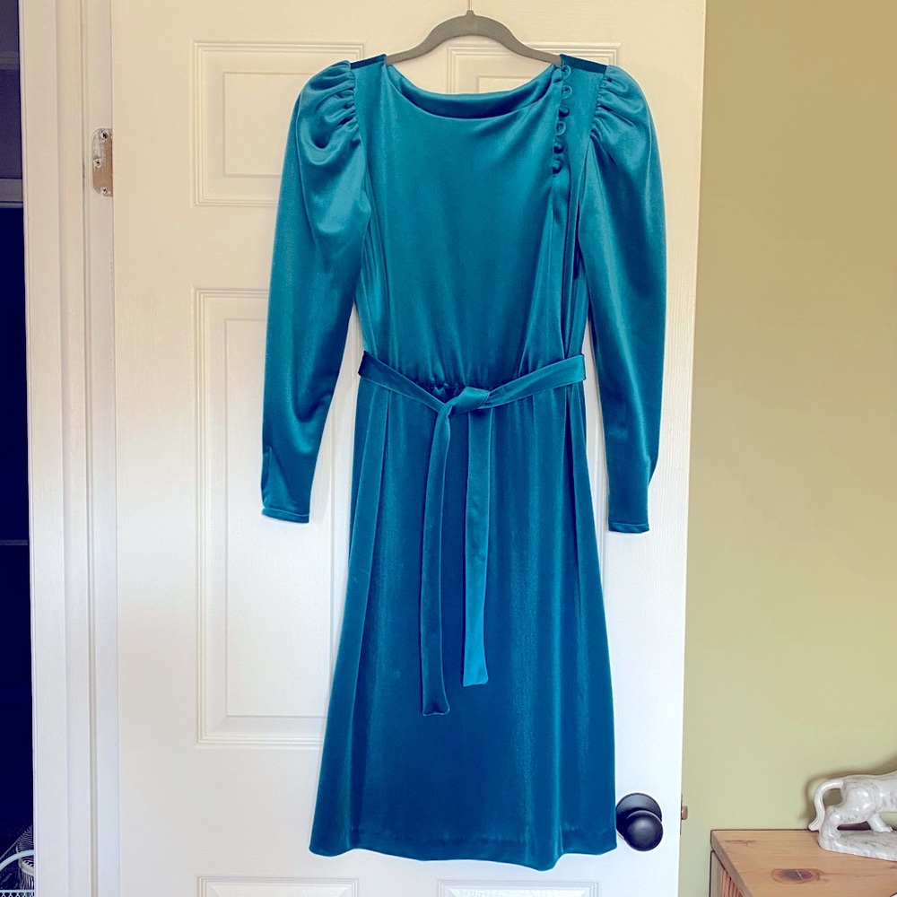 Vintage Blue Velvet Dress